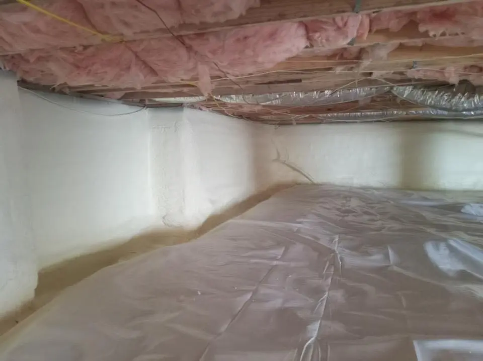 Crawl space encapsulation with closed-cell spray foam for Roof Waterproofing in River Park